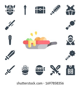 Moderne einfache Set von Schwert-Vektorillustration gefüllt Symbole. Enthält u. a. Viking, Säbel, Waffen, Pfanne, Schwert, Blase Rohr, Ninja, Waffen und mehr Vollwertig Editierbare und Pixel Perfect Icons.