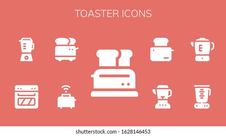 Modern Simple Set of toaster Vector filled Icons. Contains such as Toaster, Oven, Blender and more Fully Editable and Pixel Perfect icons.