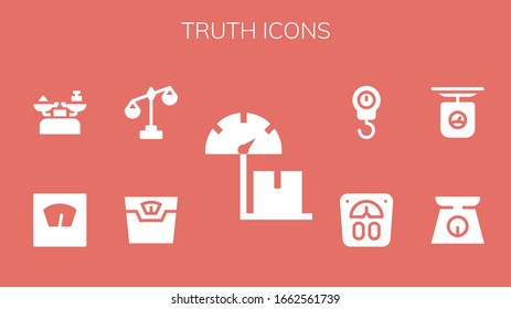 Modern Simple Set of truth Vector filled Icons. Contains such as Scale and more Fully Editable and Pixel Perfect icons.