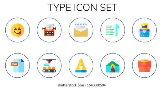 Modern Simple Set of type Vector flat Icons. Contains such as smile, svg, typewriter, d, letter, font, sort ascending, bungalow and more Fully Editable and Pixel Perfect icons.