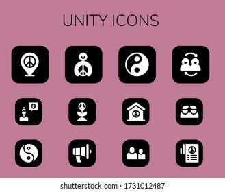 Modern Simple Set of unity Vector filled Icons. Contains such as Peace, Friend, Yin yang, Communication, Friends and more Fully Editable and Pixel Perfect icons.