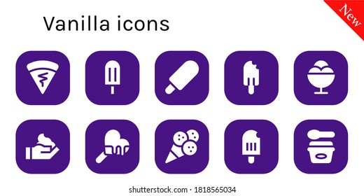 Modern Simple Set of vanilla Vector filled Icons. Contains such as Crepe, Popsicle, Ice cream, Cream and more Fully Editable and Pixel Perfect icons.