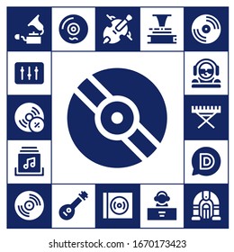 Modern Simple Set of vinyl Vector filled Icons. Contains such as Gramophone, DJ, Vynil, Vinyl, Music album, Electric piano, Disqus and more Fully Editable and Pixel Perfect icons.