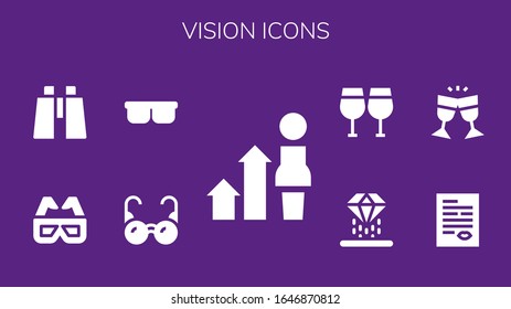 Modern Simple Set of vision Vector filled Icons. Contains such as Development, Glasses, Sunglasses, 3d glasses, Binoculars, Letter and more Fully Editable and Pixel Perfect icons.