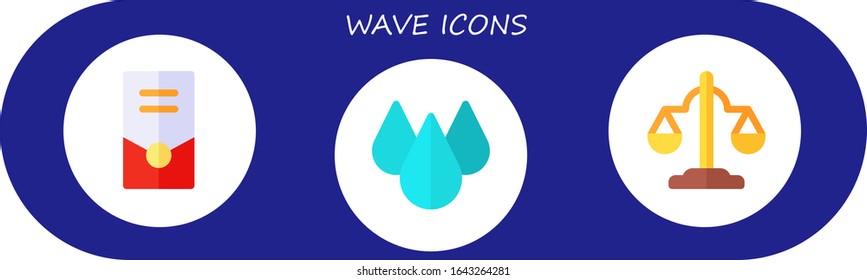 Modern Simple Set of wave Vector flat Icons. Contains such as tower, drop, equality and more Fully Editable and Pixel Perfect icons.
