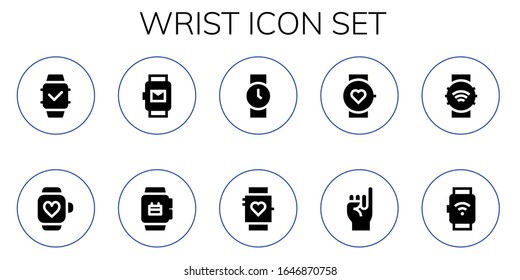 Moderno y simple conjunto de iconos rellenos con vectores de muñeca. Contiene iconos como Smartwatch, Wristwatch, Promise y más Completamente Editable y Pixel Perfect.