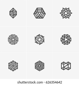 Hexagon Geometric Vector Icon Ornament Stock Vector (Royalty Free ...