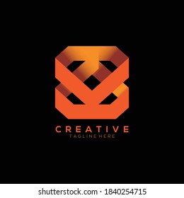 Plantilla de logotipo de vector abstracto de color de forma simple y moderna