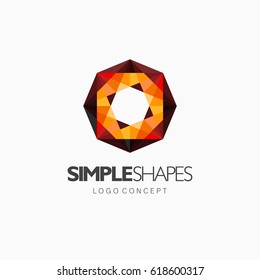 Modern simple shape, colorful, abstract vector logo or element design. Best for identity and logotypes. 
