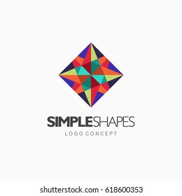 Modern simple shape, colorful, abstract vector logo or element design. Best for identity and logotypes. 
