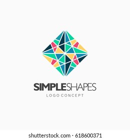Modern simple shape, colorful, abstract vector logo or element design. Best for identity and logotypes. 
