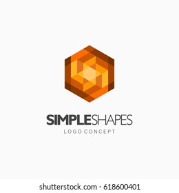 Modern simple shape, colorful, abstract vector logo or element design. Best for identity and logotypes. 
