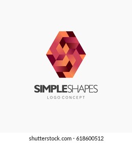 Modern simple shape, colorful, abstract vector logo or element design. Best for identity and logotypes. 
