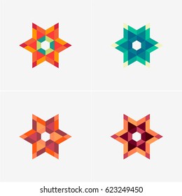 Modern simple shape, colorful, abstract vector logo or element design set. Best for identity and logotypes.
