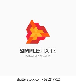 Modern simple shape, colorful, abstract vector logo or element design. Best for identity and logotypes. 