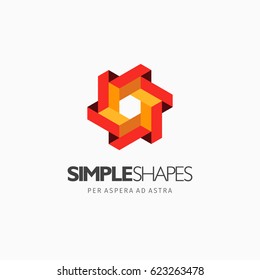 Modern simple shape, colorful, abstract vector logo or element design. Best for identity and logotypes. 