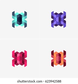 Modern simple shape, colorful, abstract vector logo or element design set. Best for identity and logotypes.