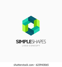 Modern simple shape, colorful, abstract vector logo or element design. Best for identity and logotypes. 
