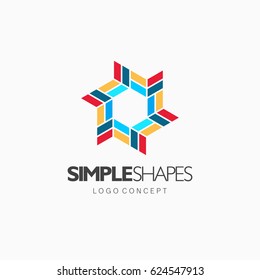 Modern simple shape, colorful, abstract vector logo or element design. Best for identity and logotypes. 