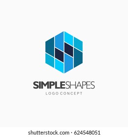 Modern simple shape, colorful, abstract vector logo or element design. Best for identity and logotypes. 