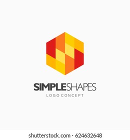 Modern simple shape, colorful, abstract vector logo or element design. Best for identity and logotypes. 