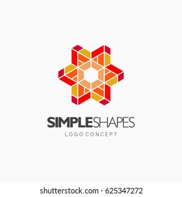 Modern simple shape, colorful, abstract vector logo or element design. Best for identity and logotypes. 