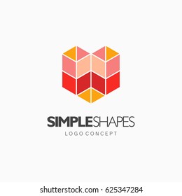 Modern simple shape, colorful, abstract vector logo or element design. Best for identity and logotypes. 