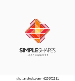 Modern simple shape, colorful, abstract vector logo or element design. Best for identity and logotypes.