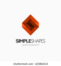 Modern simple shape, colorful, abstract vector logo or element design. Best for identity and logotypes.