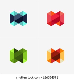 Modern simple shape, colorful, abstract vector logo or element design set. Best for identity and logotypes.