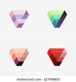Modern simple shape, colorful, abstract vector logo or element design set. Best for identity and logotypes.