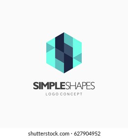 Modern simple shape, colorful, abstract vector logo or element design. Best for identity and logotypes.