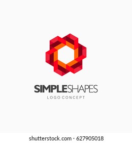 Modern simple shape, colorful, abstract vector logo or element design. Best for identity and logotypes.