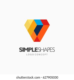 Modern simple shape, colorful, abstract vector logo or element design. Best for identity and logotypes.