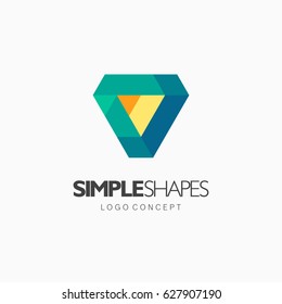 Modern simple shape, colorful, abstract vector logo or element design. Best for identity and logotypes.