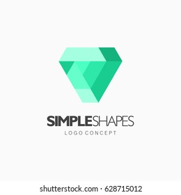 Modern simple shape, colorful, abstract vector logo or element design. Best for identity and logotypes.