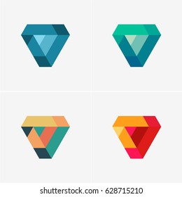 Modern simple shape, colorful, abstract vector logo or element design set. Best for identity and logotypes.