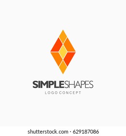 Modern simple shape, colorful, abstract vector logo or element design.  