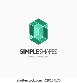Modern simple shape, colorful, abstract vector logo or element design.  
