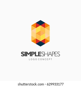 Modern simple shape, colorful, abstract vector logo or element design. Best for identity and logotypes.