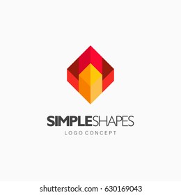 Modern simple shape, colorful, abstract vector logo or element design. Best for identity and logotypes.