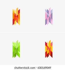 Modern simple shape, colorful, abstract vector logo or element design set. Best for identity and logotypes.