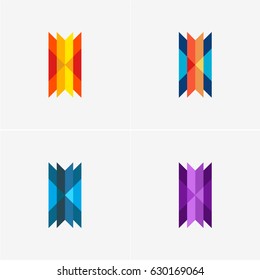 Modern simple shape, colorful, abstract vector logo or element design set. Best for identity and logotypes.