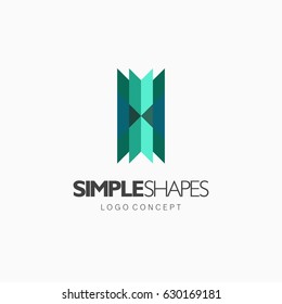 Modern simple shape, colorful, abstract vector logo or element design. Best for identity and logotypes.