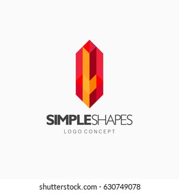 Modern simple shape, colorful, abstract vector logo or element design. Best for identity and logotypes.