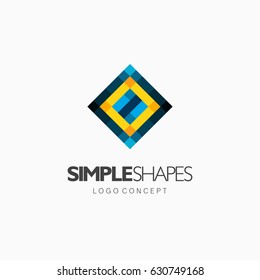 Modern simple shape, colorful, abstract vector logo or element design. Best for identity and logotypes.