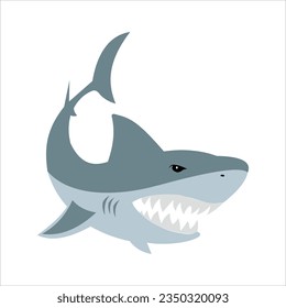 modern and simple shark icon on white background