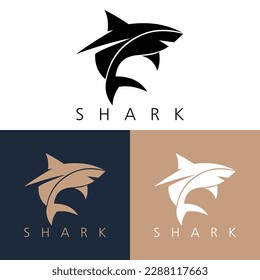 Modern and simple shark silhouette logo