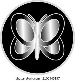 modern simple silver butterfly logo design web design illustration,
