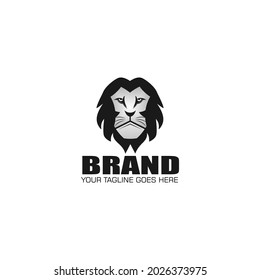 modern simple silver lion head logo
